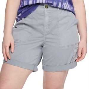 NWT Women’s Plus Utility Bermuda Shorts Sonoma Gray Size 24W